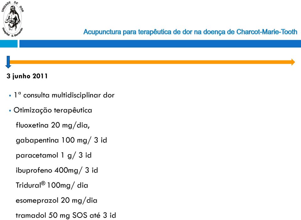 id paracetamol 1 g/ 3 id ibuprofeno 400mg/ 3 id Tridural