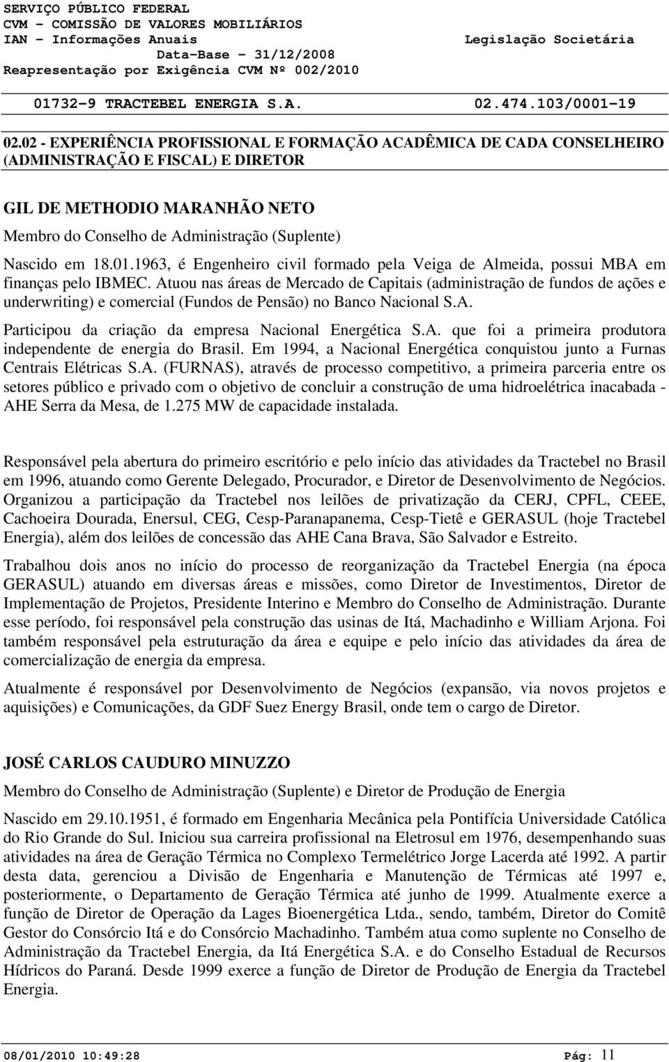 Atuou nas áreas de Mercado de Capitais (administração de fundos de ações e underwriting) e comercial (Fundos de Pensão) no Banco Nacional S.A. Participou da criação da empresa Nacional Energética S.A. que foi a primeira produtora independente de energia do Brasil.