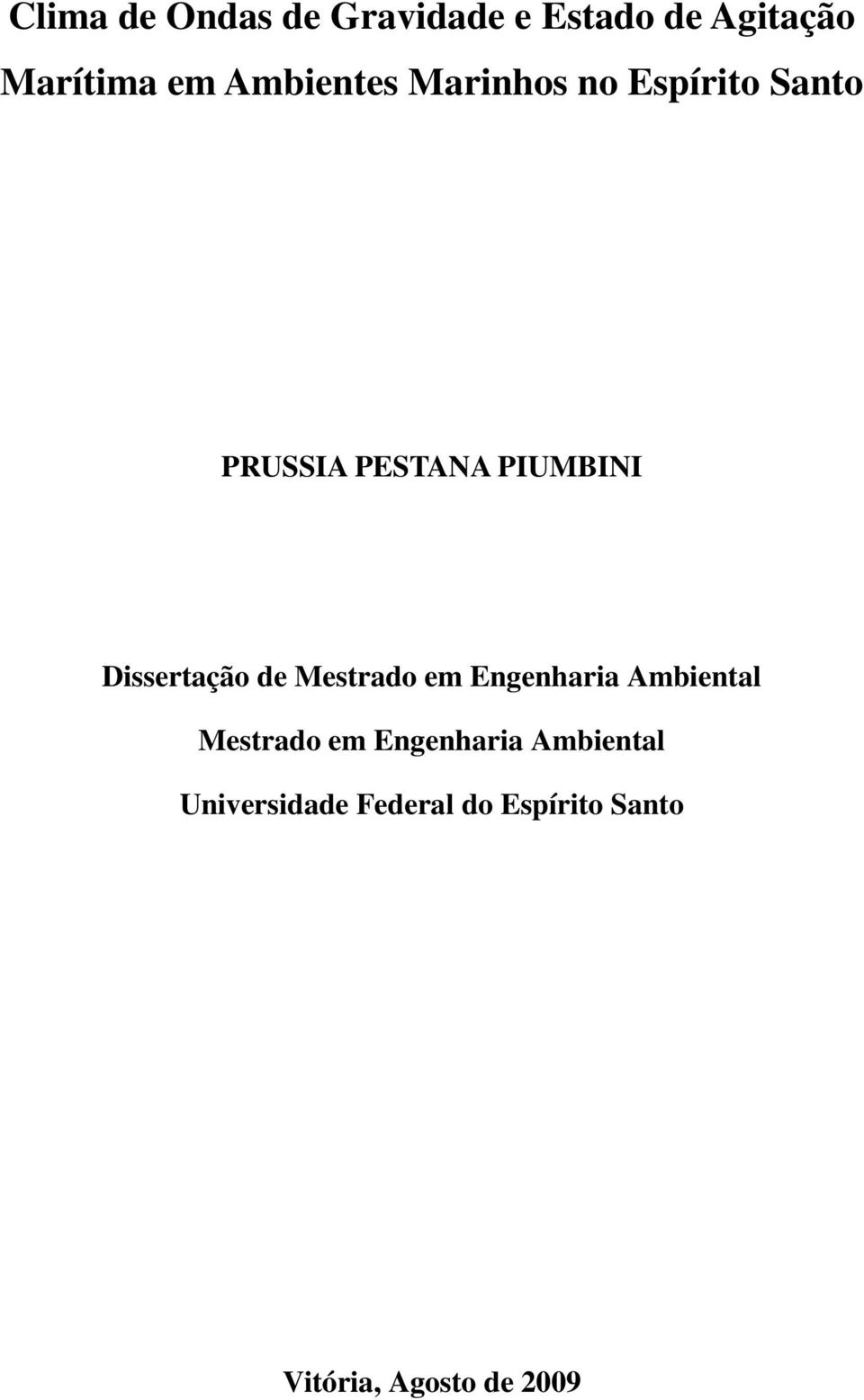 Dissertação de Mestrado em Engenharia Ambiental Mestrado em