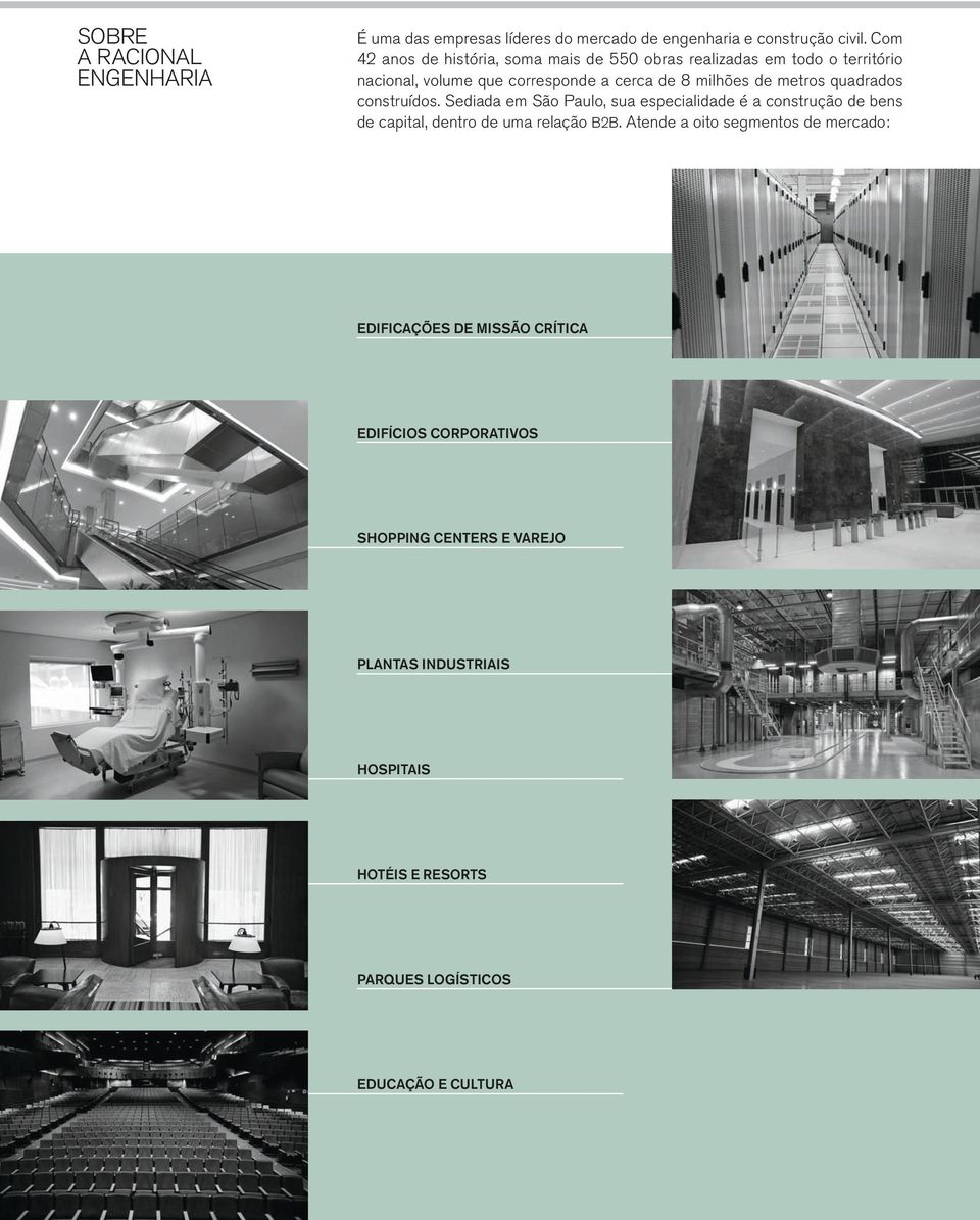 metros quadrados construídos. Sediada em São Paulo, sua especialidade é a construção de bens de capital, dentro de uma relação B2B.