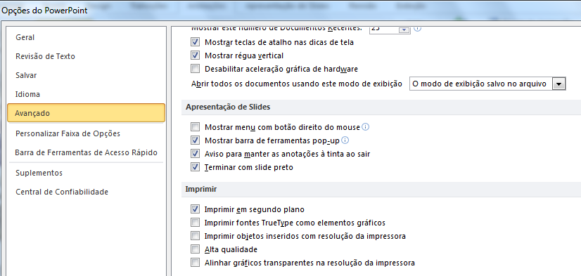 4. No quadro Aparecer, clique na seta para baixo da caixa Após a animação e escolha Ocultar no próximo clique do mouse. Restam ainda duas outras caixas no slide, precisamos animá-las também. 5.