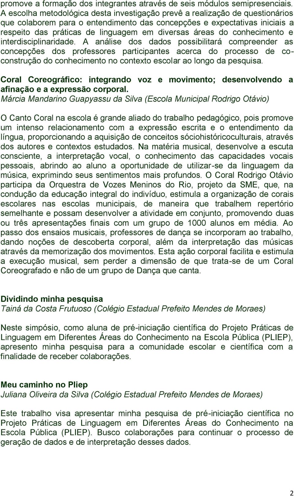 áreas do conhecimento e interdisciplinaridade.