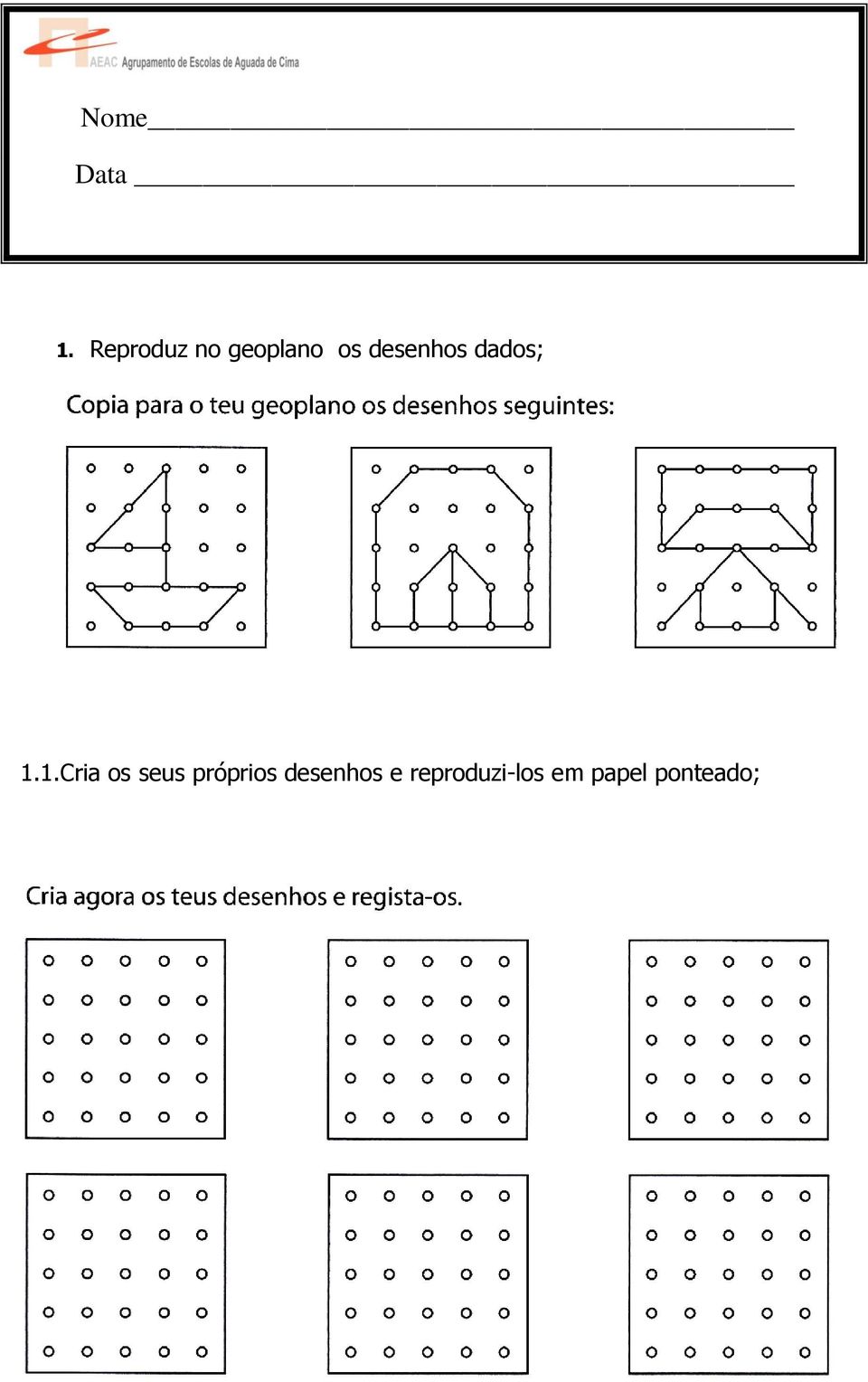 desenhos dados; 1.