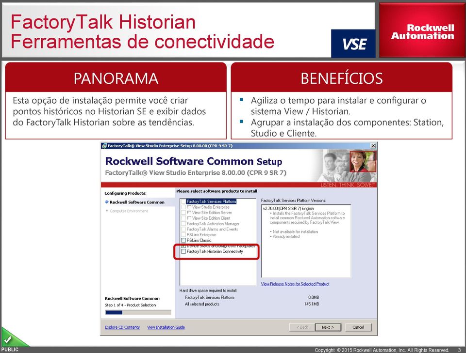 FactoryTalk Historian sobre as tendências.