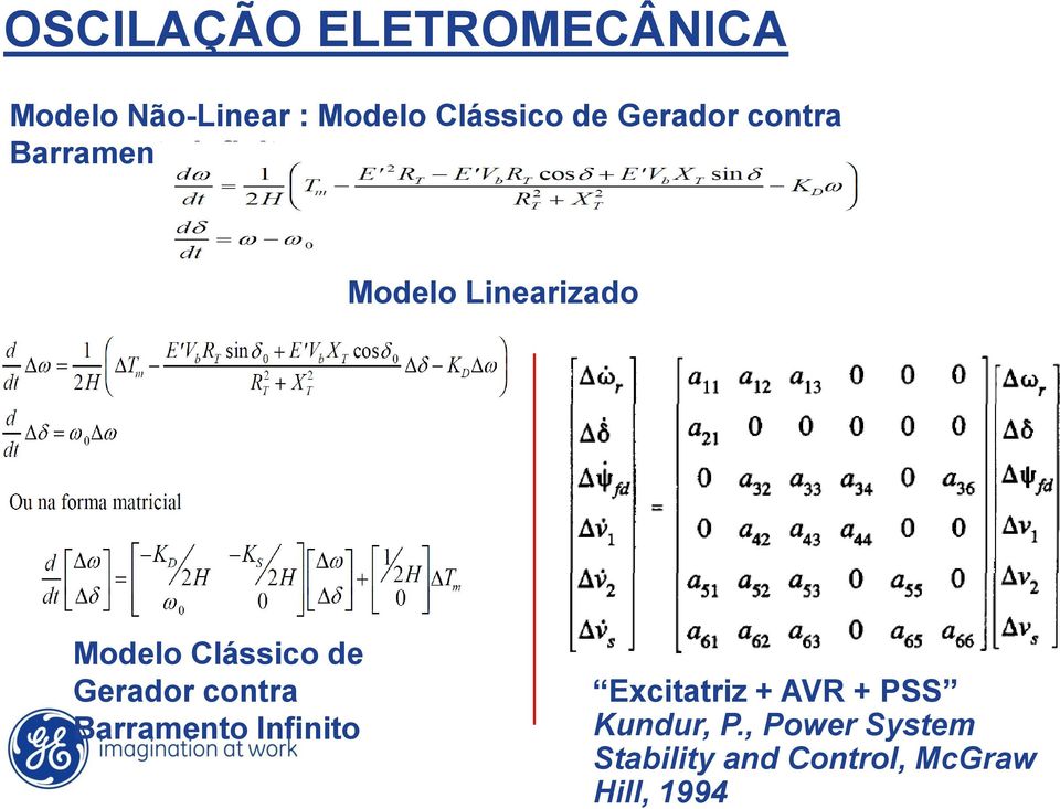 Clássico de Gerador contra Barramento Infinito Excitatriz + AVR