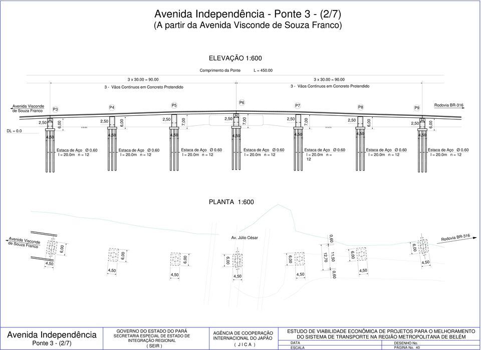 60 l = 20.0m n = 12 Estaca de ço Ø 0.60 Estaca de ço Ø 0.60 Estaca de ço Ø 0.60 Estaca de ço Ø 0.60 Estaca de ço Ø 0.60 Estaca de ço Ø 0.60 l = 20.0m n = 12 l = 20.0m n = 12 l = 20.0m n = 12 l = 20.0m n = l = 20.