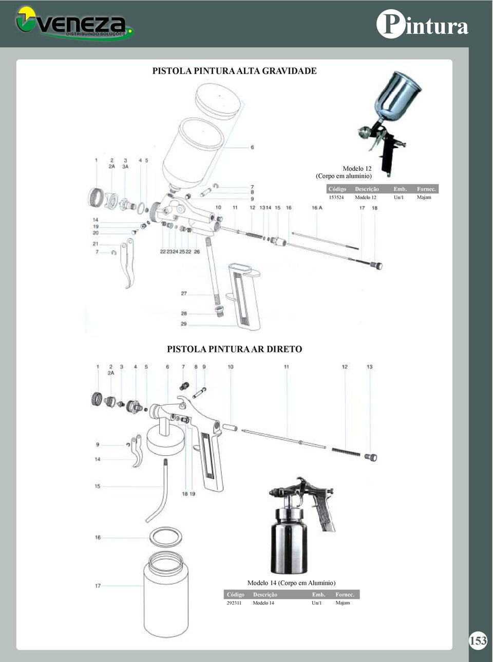 12 PISTOLA PINTURA AR DIRETO Modelo 14