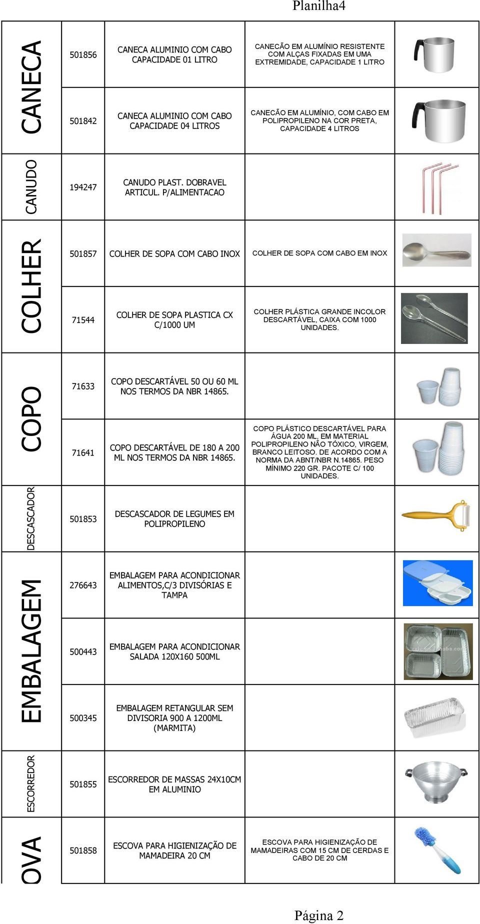 P/ALIMENTACAO COLHER 501857 COLHER DE SOPA COM CABO INOX COLHER DE SOPA COM CABO EM INOX 71544 COLHER DE SOPA PLASTICA CX C/1000 UM COLHER PLÁSTICA GRANDE INCOLOR DESCARTÁVEL, CAIXA COM 1000 UNIDADES.