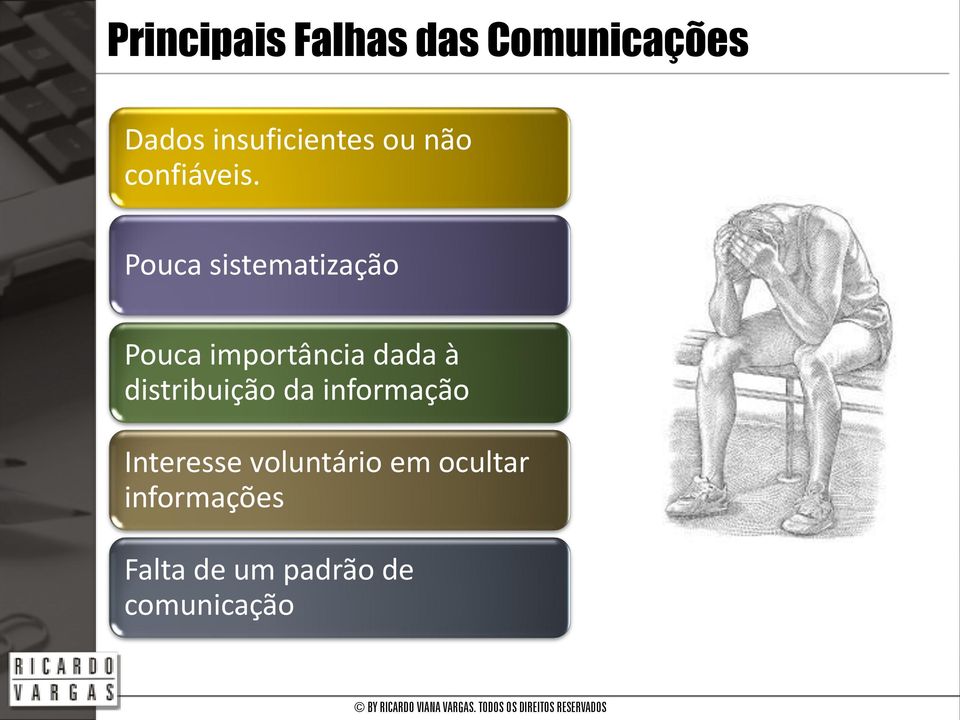 Pouca sistematização Pouca importância dada à