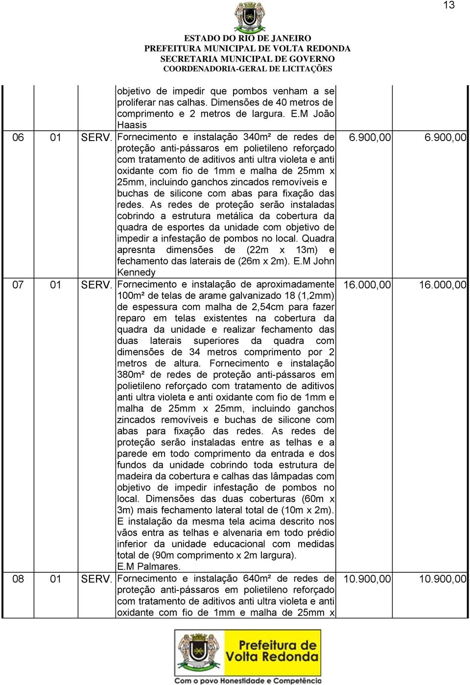 incluindo ganchos zincados removíveis e buchas de silicone com abas para fixação das redes.