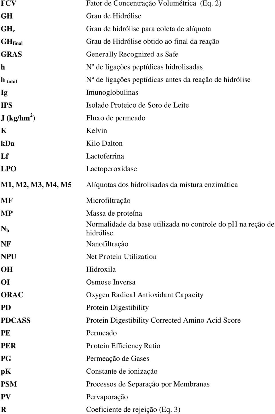 Safe Nº de ligações peptídicas hidrolisadas Nº de ligações peptídicas antes da reação de hidrólise Imunoglobulinas Isolado Proteico de Soro de Leite Fluxo de permeado Kelvin Kilo Dalton Lactoferrina