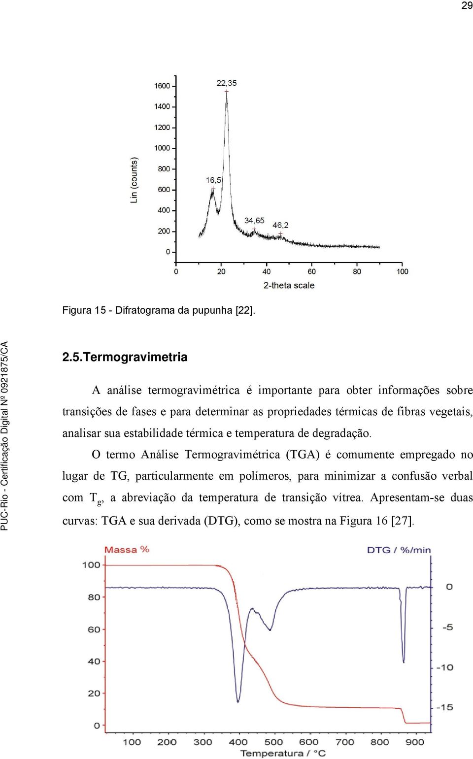 Termogravimetria A análise termogravimétrica é importante para obter informações sobre transições de fases e para determinar as propriedades