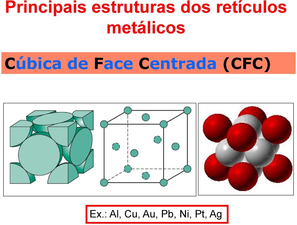 de Face Centrada (CFC) Ex.