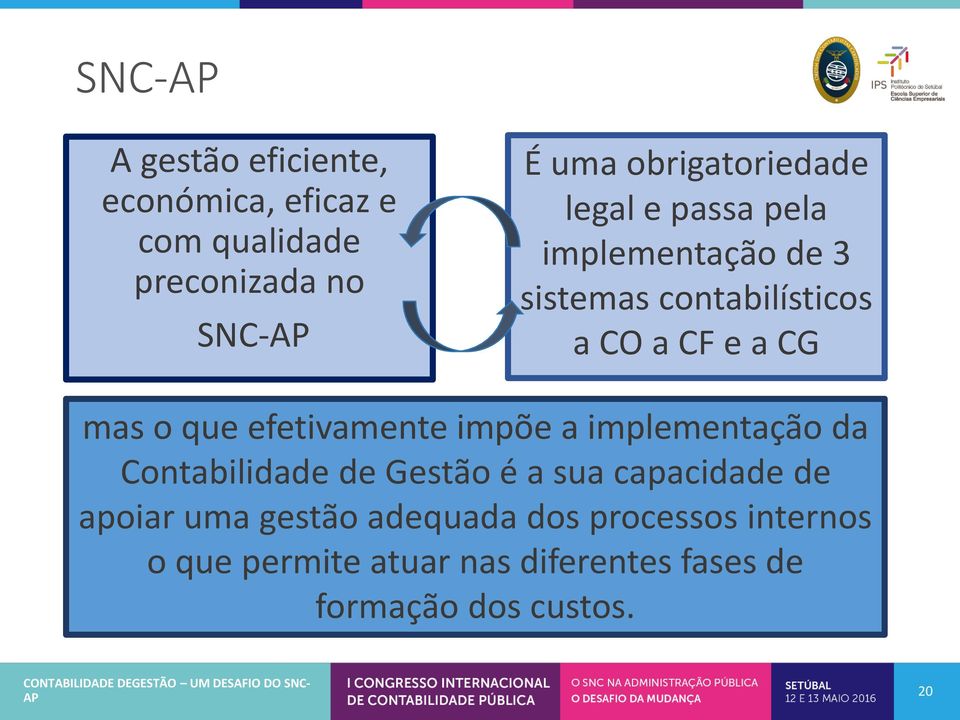 implementação da Contabilidade de Gestão é a sua capacidade de apoiar uma gestão adequada dos processos