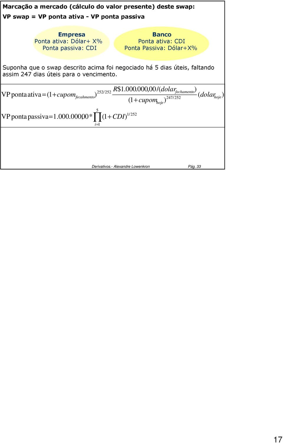 C # VP pontaativa = (1 + cupom 252/252 fecahmento VP ponta passiva= 1.