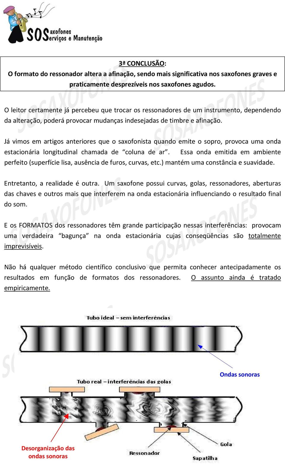 Já vimos em artigos anteriores que o saxofonista quando emite o sopro, provoca uma onda estacionária longitudinal chamada de coluna de ar.