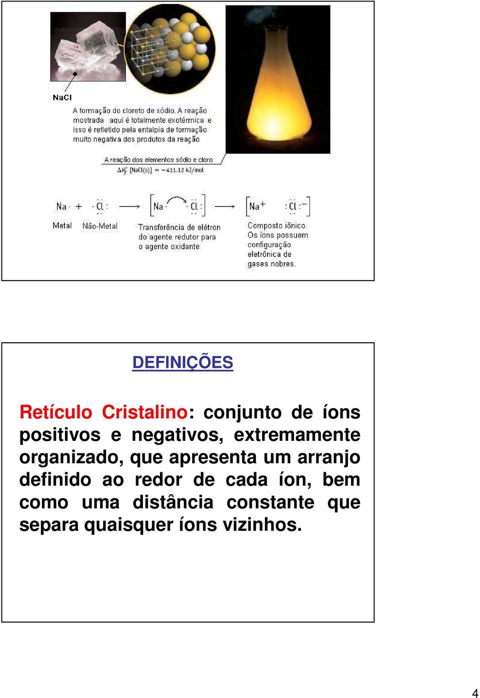 apresenta um arranjo definido ao redor de cada íon, bem