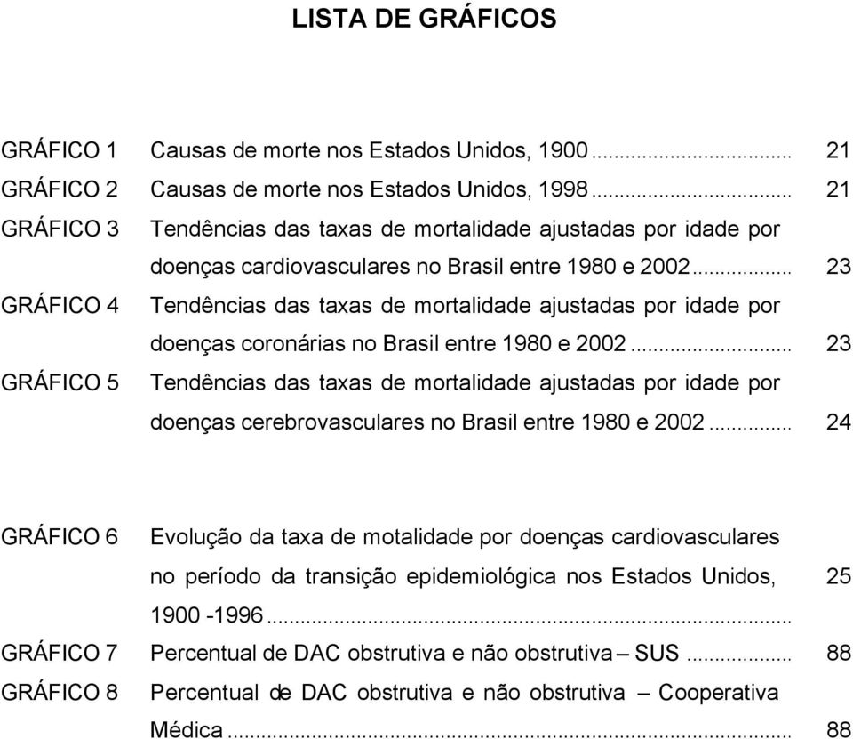 ..23 GRÁFICO 4 Tendências das taxas de mortalidade ajustadas por idade por doenças coronárias no Brasil entre 1980 e 2002.