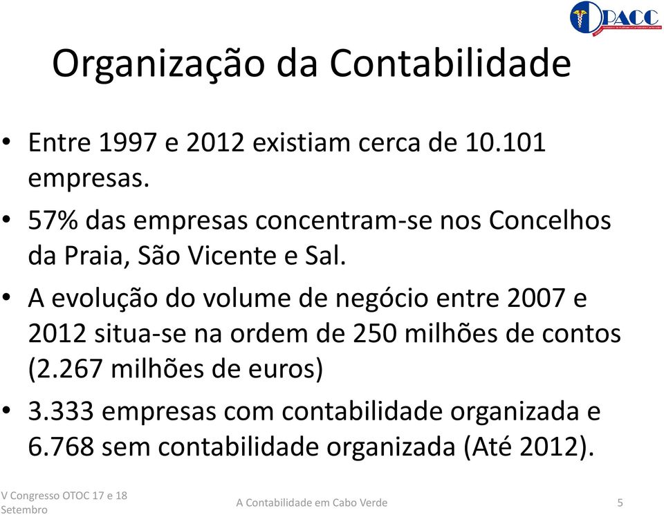 A evolução do volume de negócio entre 2007 e 2012 situa-se na ordem de 250 milhões de