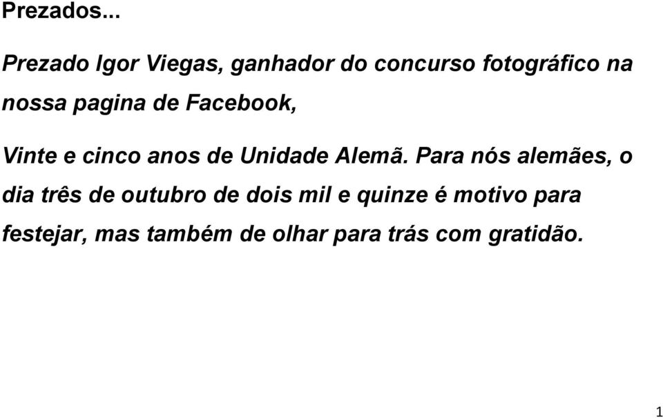 pagina de Facebook, Vinte e cinco anos de Unidade Alemã.