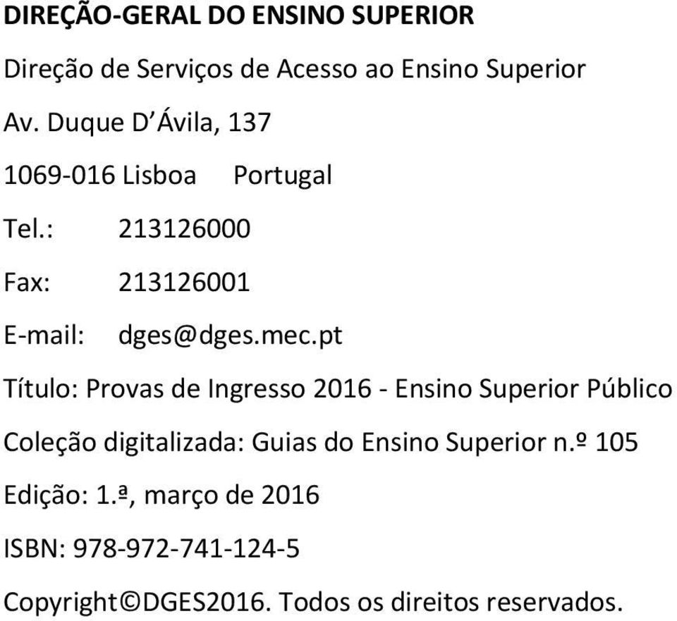 pt Título: Provas de Ingresso 2016 - Ensino Superior Público Coleção digitalizada: Guias do Ensino