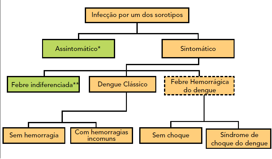 21 Figura 1. Principais manifestações clínicas de dengue. Fonte: Modificado de OMS (1999, p.11). A dengue apresenta vários sintomas semelhantes aos de muitas outras viroses.