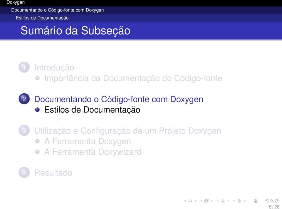 Configuração de um Projeto Doxygen A Ferramenta