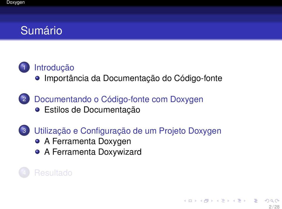 e Configuração de um Projeto Doxygen A