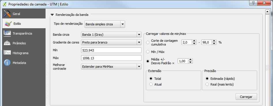 3. Ajustando a Projeção da imagem SRTM e Recortando a Área de Interesse 3.1.