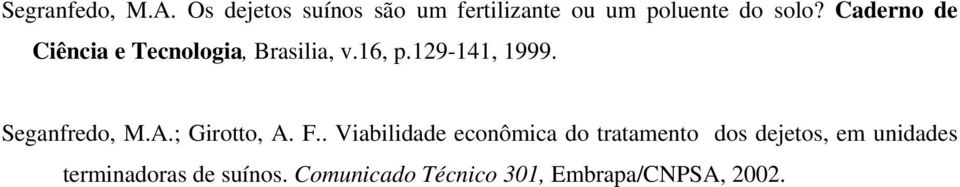 Caderno de Ciência e Tecnologia, Brasilia, v.16, p.129-141, 1999.