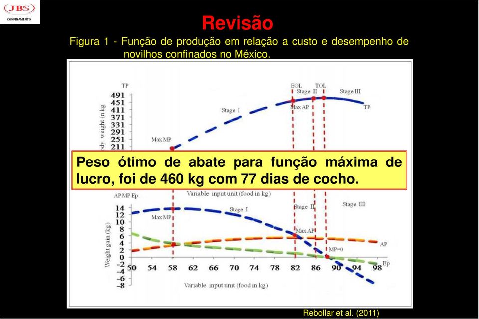 Peso ótimo de abate para função máxima de lucro, foi