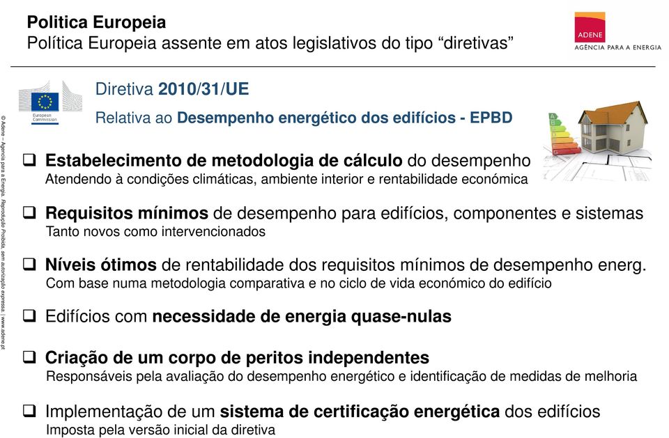 Níveis ótimos de rentabilidade dos requisitos mínimos de desempenho energ.