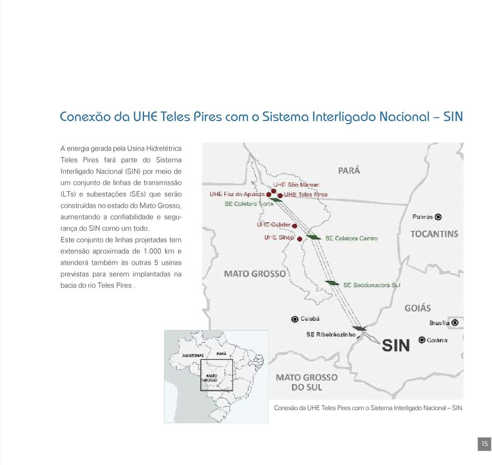 Grosso, aumentando a confiabilidade e segu - rança do SIN como um todo. Este conjunto de linhas projetadas tem extensão aproximada de 1.