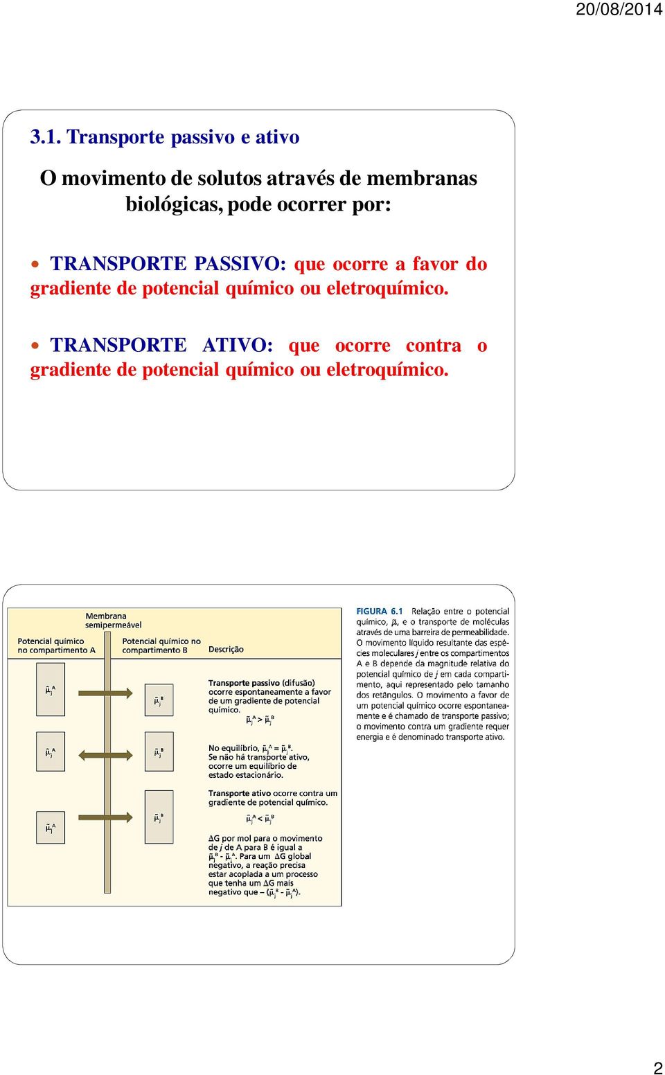 a avor do gradiente de potencial químico ou eletroquímico.