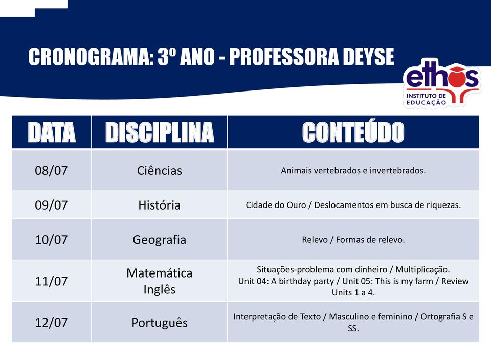 11/07 Matemática Inglês Situações-problema com dinheiro / Multiplicação.