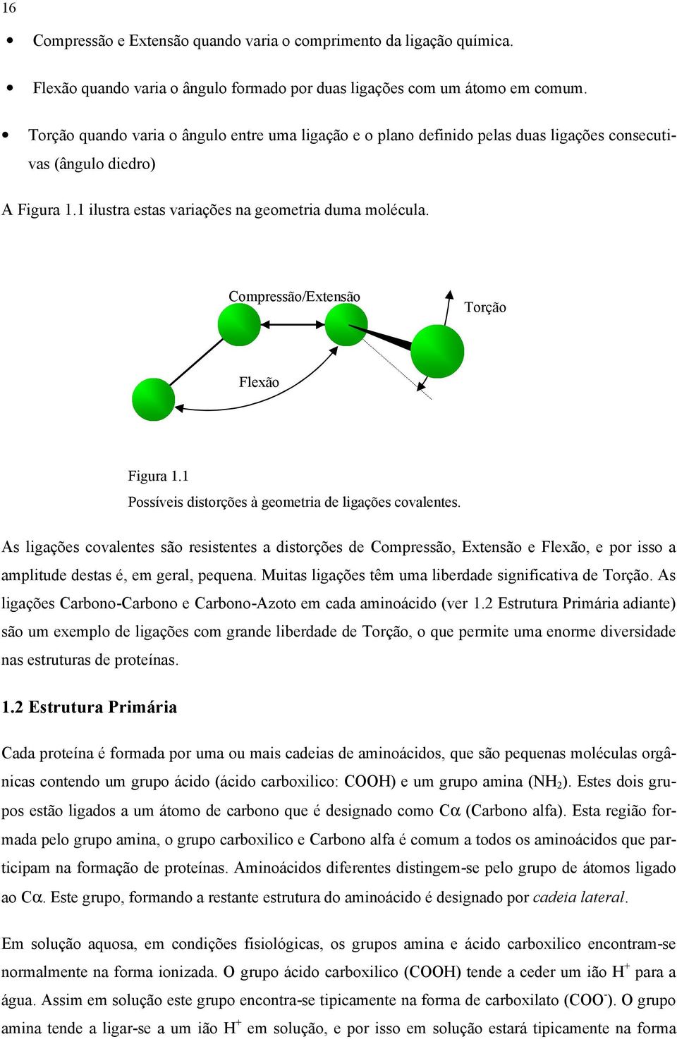 Compressão/Extensão Torção Flexão Figura 1.1 Possíveis distorções à geometria de ligações covalentes.