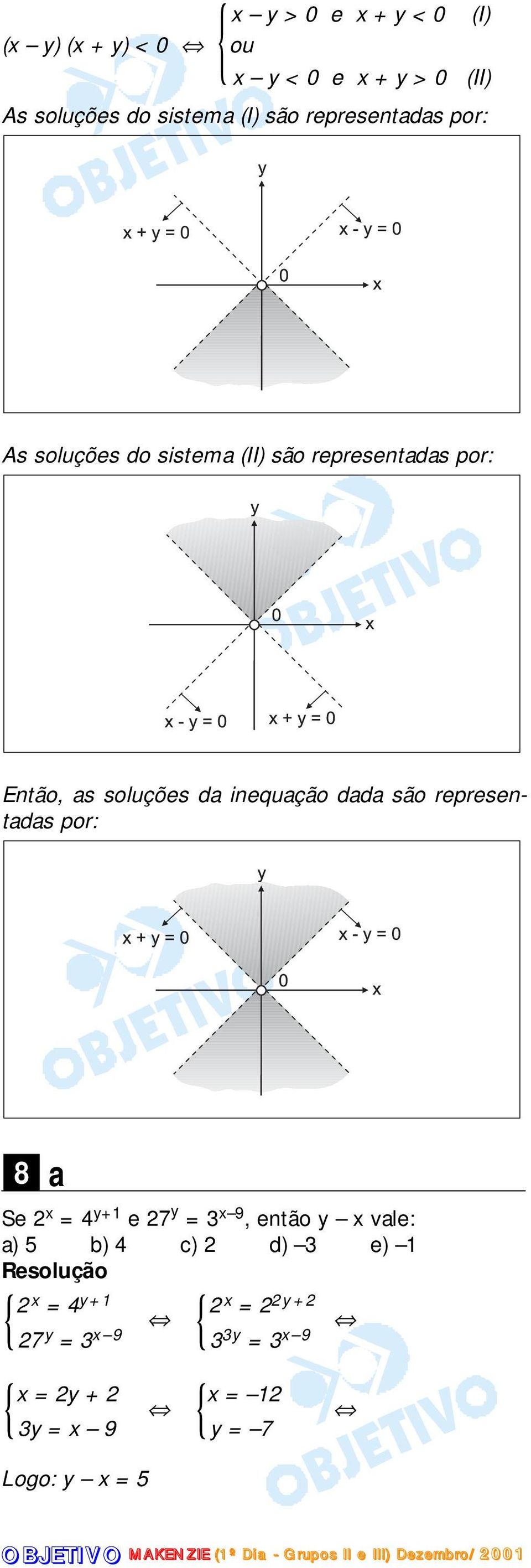 as soluções da inequação dada são representadas por: 8 a Se = 4 y+ e 7 y = 9, então y