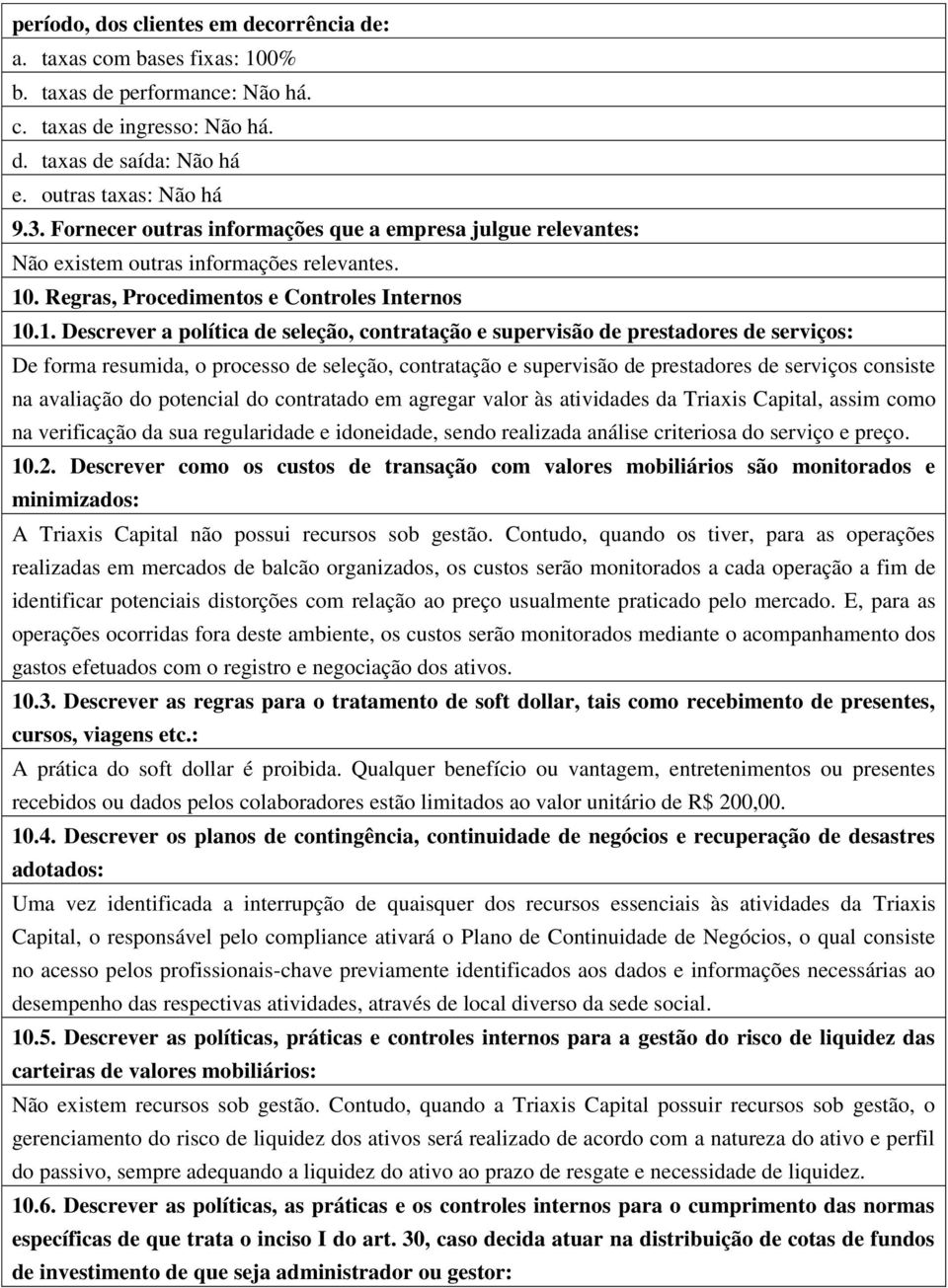 . Regras, Procedimentos e Controles Internos 10