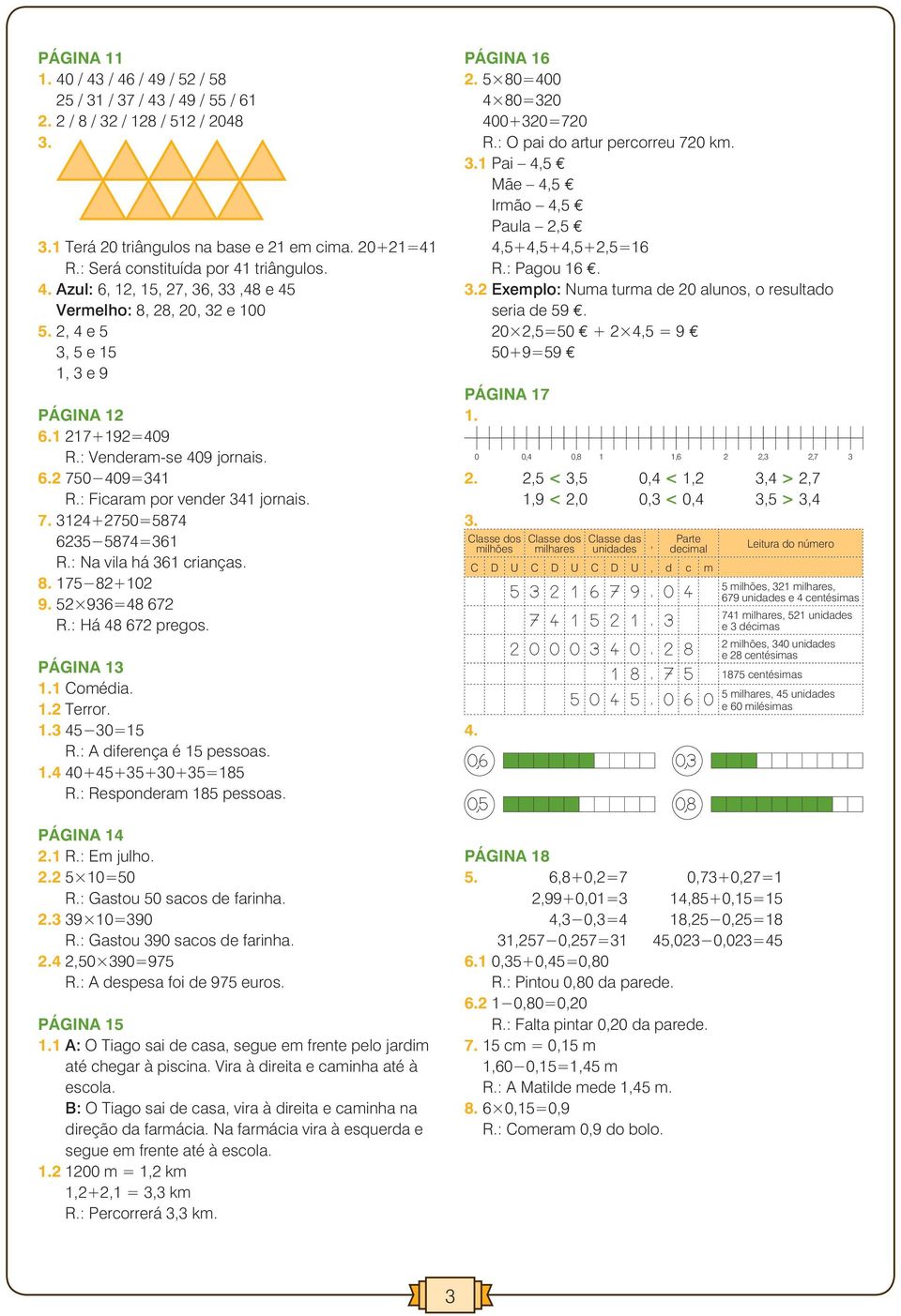 : Na vila há 6 crianças. 8. 75 8+ 9. 5 96=8 67 R.: Há 8 67 pregos. Página Comédia. Terror. 5 0=5 R.: A diferença é 5 pessoas. 0+5+5+0+5=85 R.: Responderam 85 pessoas. Página. R.: Em julho.. 5 =50 R.