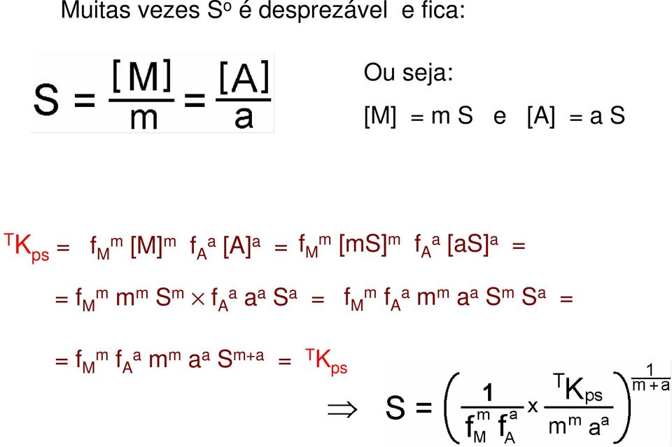 ps = f Mm [M] m f Aa [A] a = f Mm [ms] m f Aa [as] a =