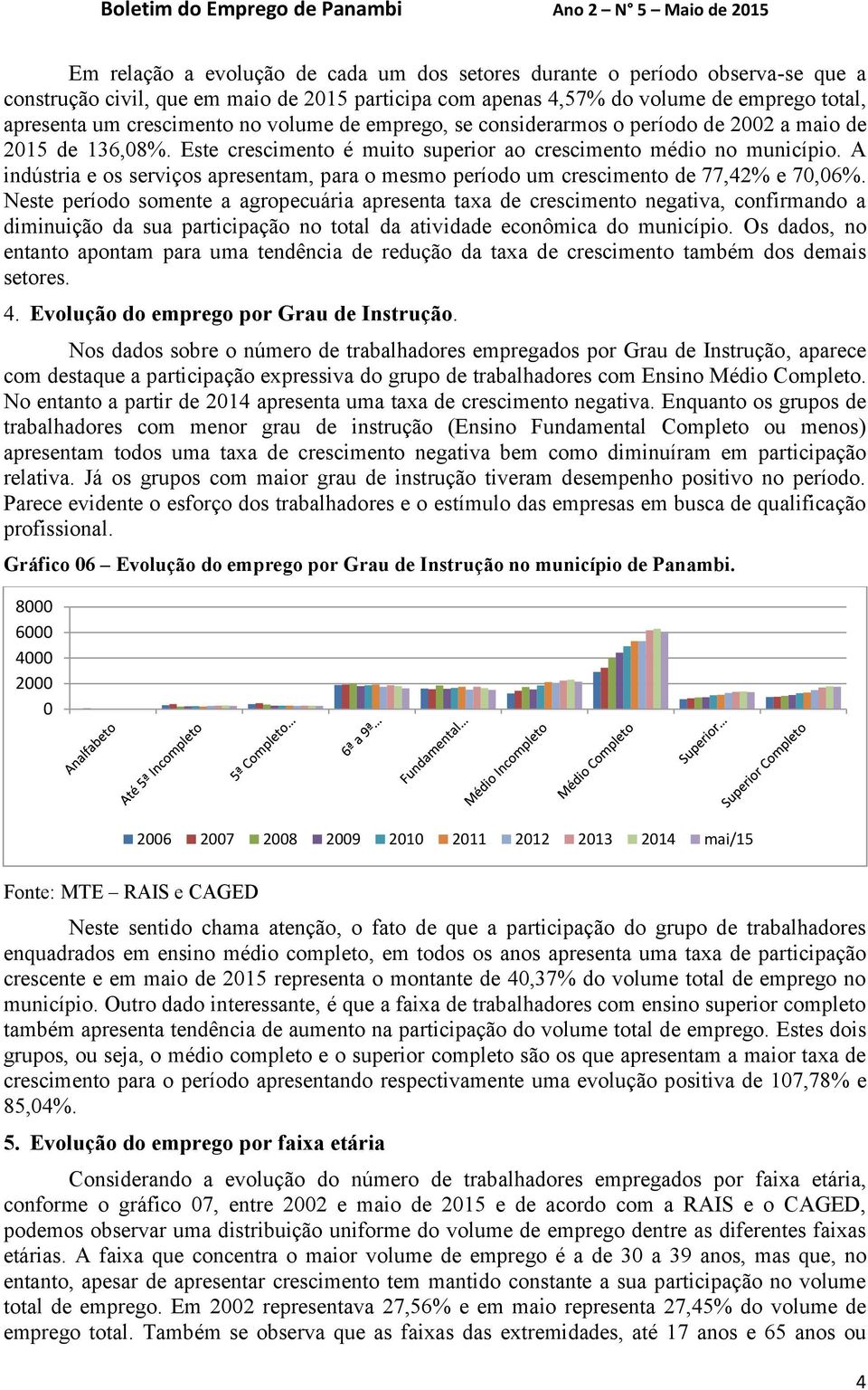 A indústria e os serviços apresentam, para o mesmo período um crescimento de 77,42% e 7,6%.