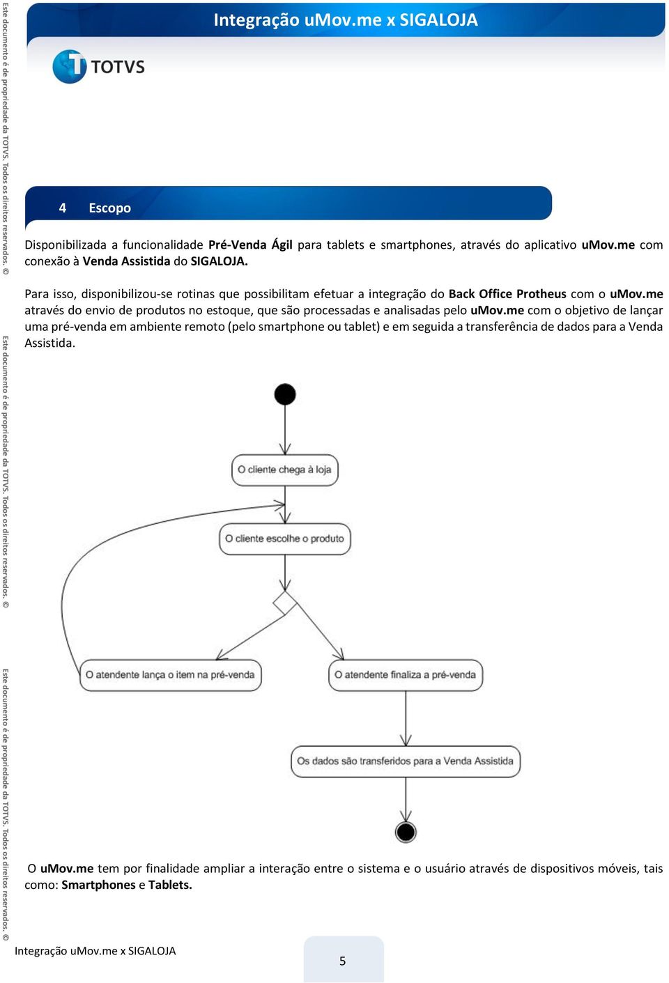 me através do envio de produtos no estoque, que são processadas e analisadas pelo umov.