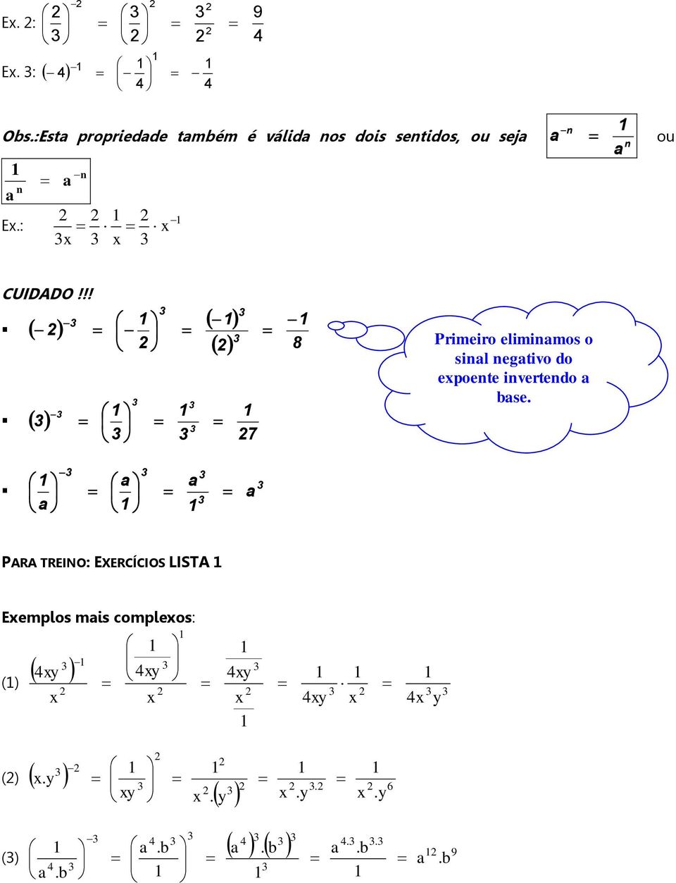 !! PARA TREINO: EXERCÍCIOS LISTA Eeplos is