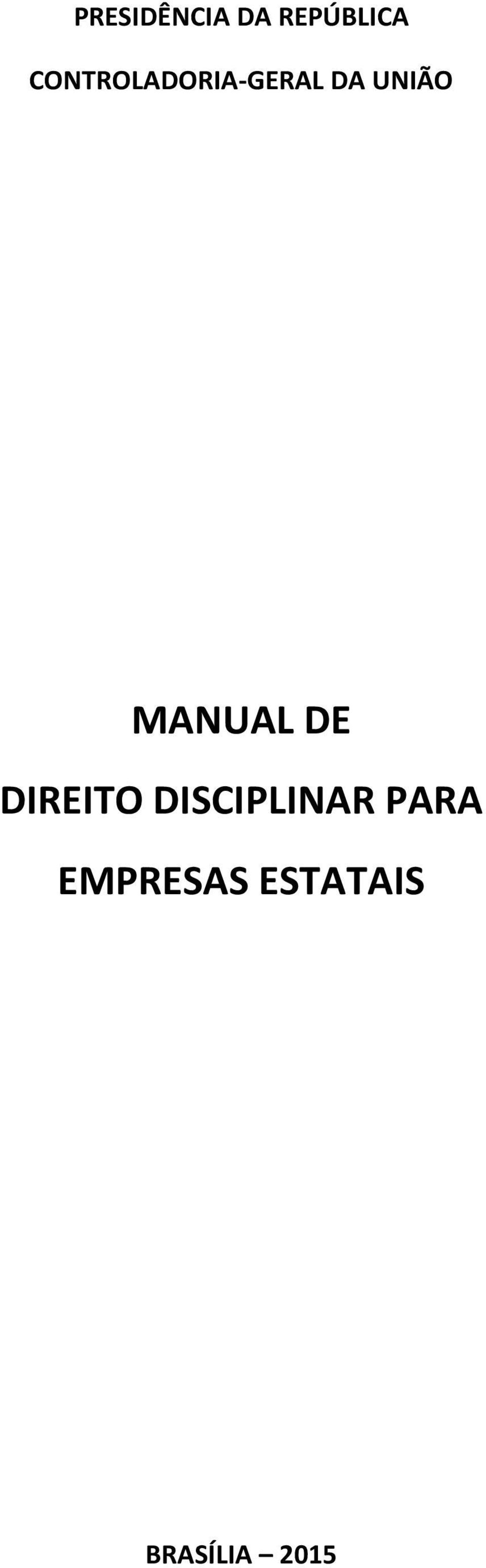 MANUAL DE DIREITO DISCIPLINAR