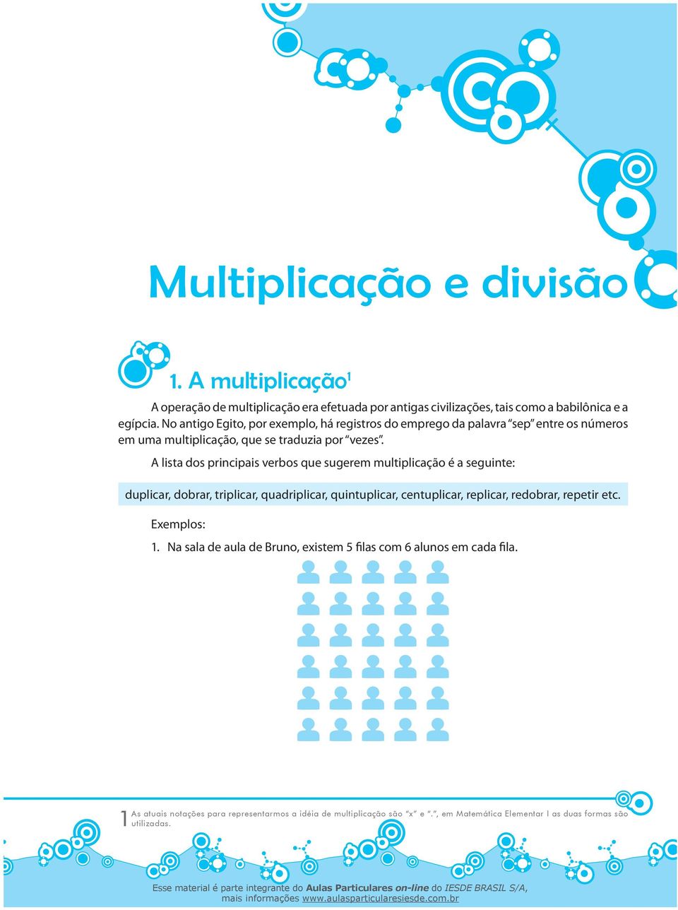 A lista dos principais verbos que sugerem multiplicação é a seguinte: duplicar, dobrar, triplicar, quadriplicar, quintuplicar, centuplicar, replicar, redobrar,