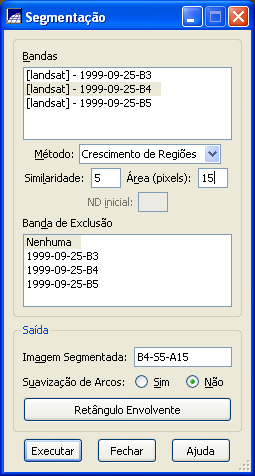 III. Classificação automática de imagens 1. Classificação não supervisionada O processo está separado em segmentação e classificação A. Segmentação: Menu Imagem.