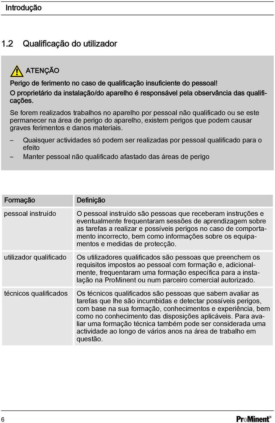 Se forem realizados trabalhos no aparelho por pessoal não qualificado ou se este permanecer na área de perigo do aparelho, existem perigos que podem causar graves ferimentos e danos materiais.