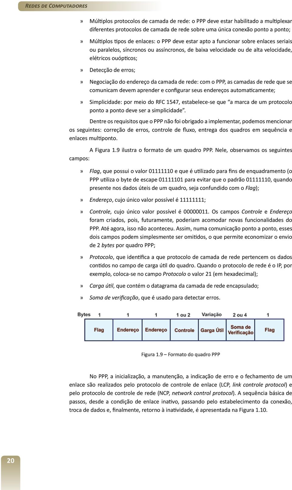 da camada de rede: com o PPP, as camadas de rede que se comunicam devem aprender e configurar seus endereços automaticamente;» Simplicidade: por meio do RFC 1547, estabelece-se que a marca de um