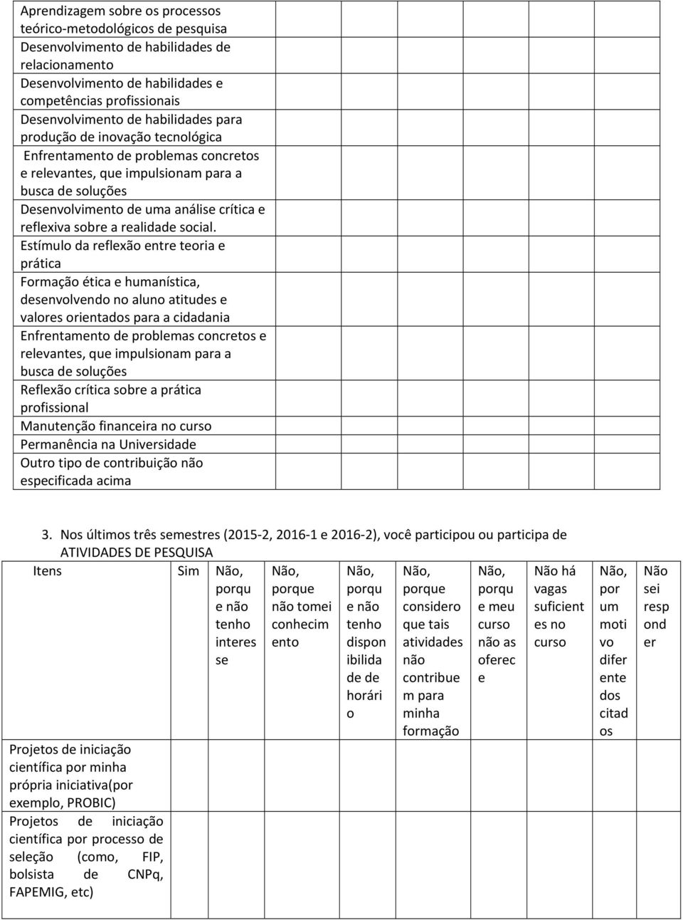 Estímulo da reflexão entre teoria e prática valores orientados para a cidadania Enfrentamento de problemas concretos e relevantes, que impulsionam para a Reflexão crítica sobre a prática profissional