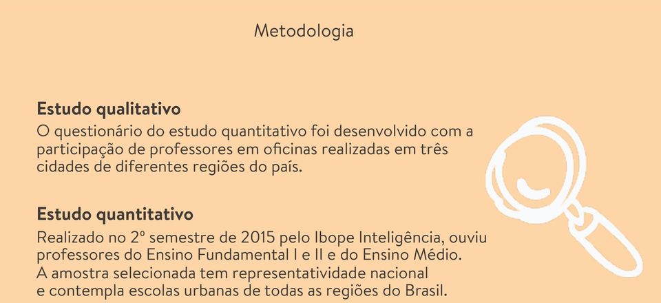 Estudo quantitativo Realizado no 2º semestre de 2015 pelo Ibope Inteligência, ouviu professores do Ensino